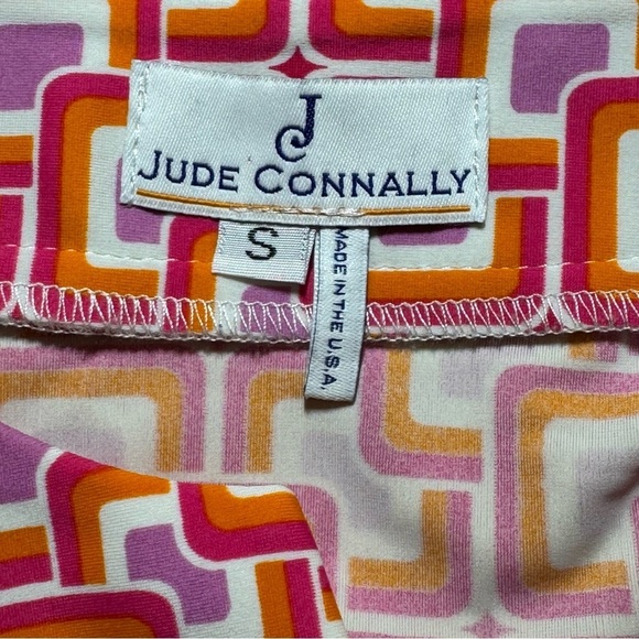 Jude Connally Megan Pink/Orange Geometric Print Tunic Dress size Small - Picture 7 of 9